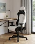 Black And White And Black Swivel Rolling Gaming Chair