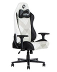 Black And White And Black Swivel Rolling Gaming Chair