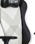 Black And White And Black Swivel Rolling Gaming Chair