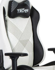 Black And White And Black Swivel Rolling Gaming Chair