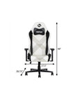 Black And White And Black Swivel Rolling Gaming Chair