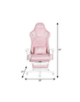 Pink And White Adjustable Height Swivel Rolling Gaming Chair