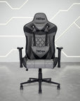 Gray And Black Adjustable Height Swivel Rolling Gaming Chair