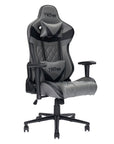 Gray And Black Adjustable Height Swivel Rolling Gaming Chair