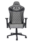 Gray And Black Adjustable Height Swivel Rolling Gaming Chair