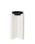 8" White Marble Tabletop Candle Holder