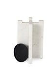 8" White Marble Tabletop Candle Holder