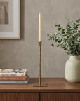 12" Gold Iron Floor Taper Candlestick