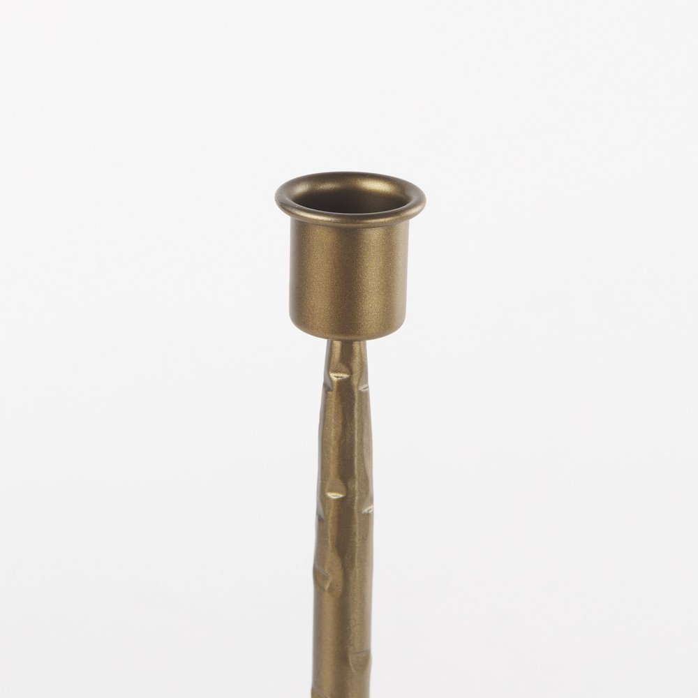 12" Gold Iron Floor Taper Candlestick