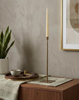 30" Gold Iron Floor Taper Candlestick