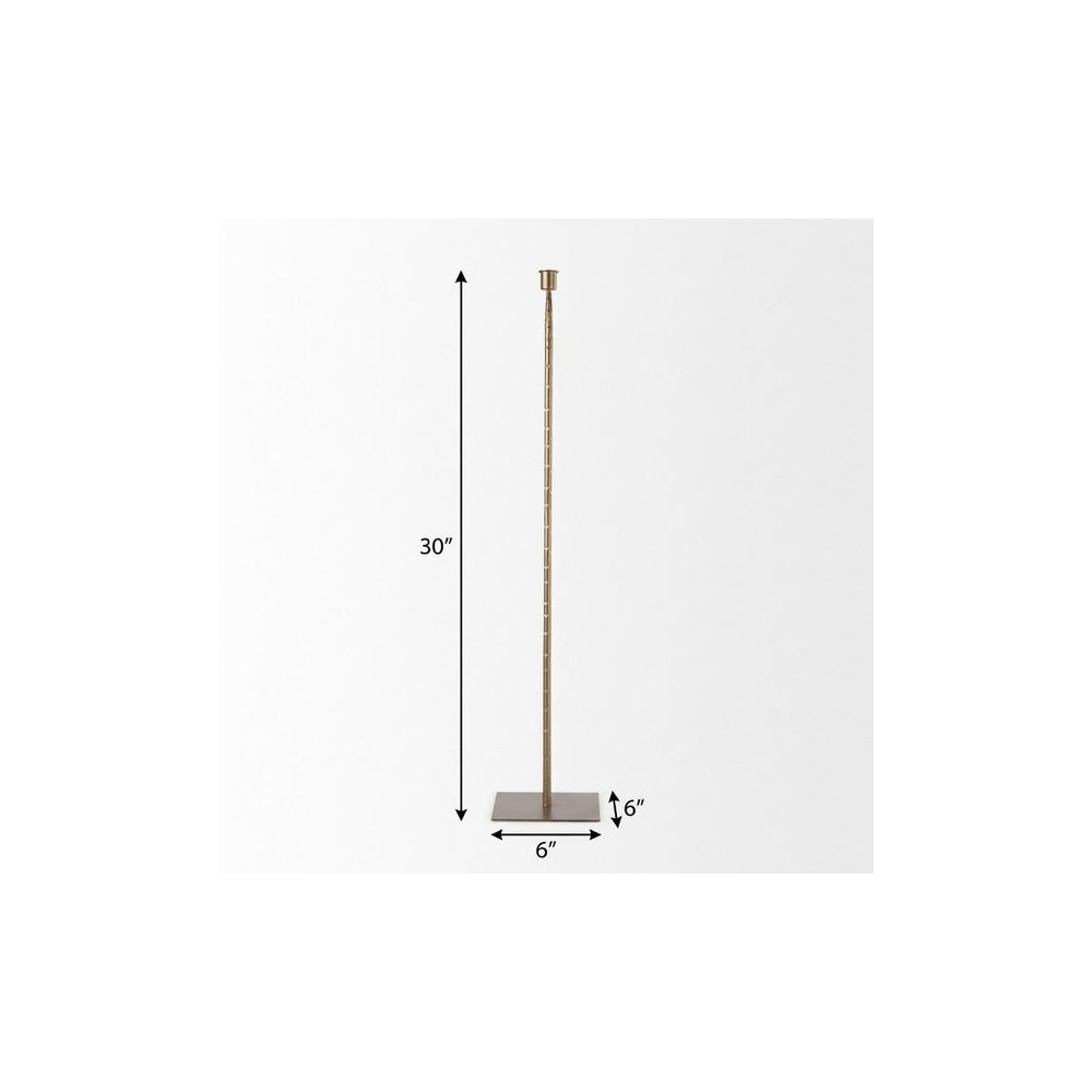 30" Gold Iron Floor Taper Candlestick