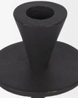 Set of Two Black Iron Floor Taper Candlesticks