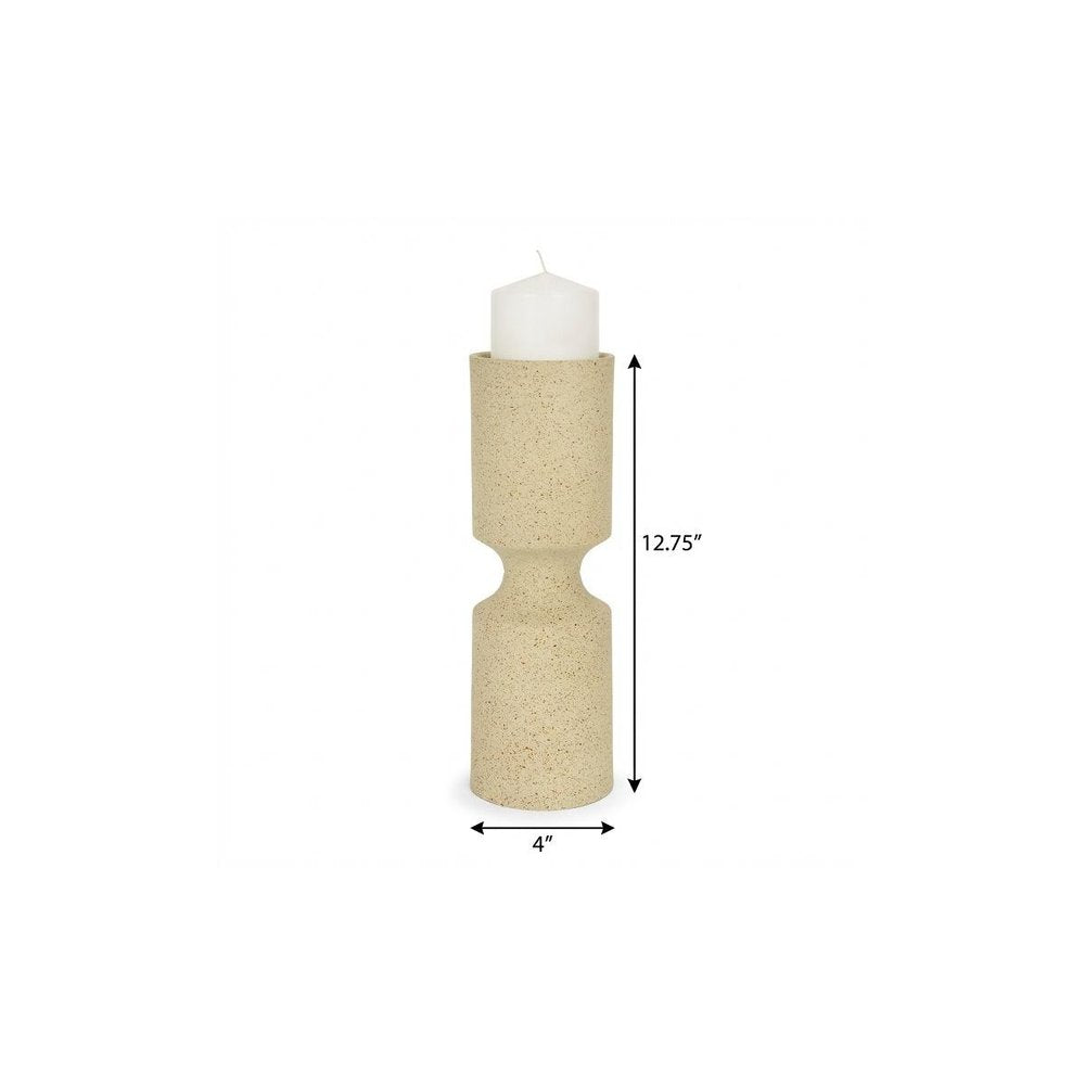 13" Beige Iron Tabletop Votive Candle Holder