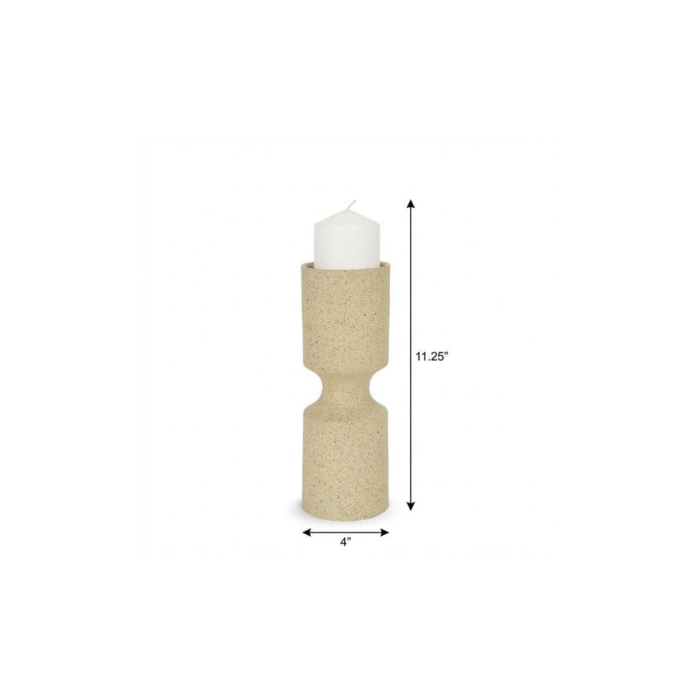 11" Beige Iron Tabletop Votive Candle Holder
