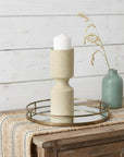 11" Beige Iron Tabletop Votive Candle Holder
