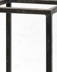 21" Black Iron And Glass Tabletop Lantern Candle Holder