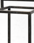 21" Black Iron And Glass Tabletop Lantern Candle Holder
