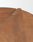 26" Brown Solid Wood Round End Table With Shelf