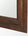 69" Brown Ribbed Solid Wood Wall Mounted And Leaning Framed Full Length Mirror