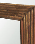69" Brown Ribbed Solid Wood Wall Mounted And Leaning Framed Full Length Mirror