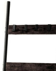 63" Black Metal Blanket Ladder With Magazine Storage