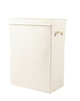 9" Off White Wicker Single Door Linen Cabinet