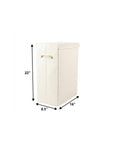 9" Off White Wicker Single Door Linen Cabinet