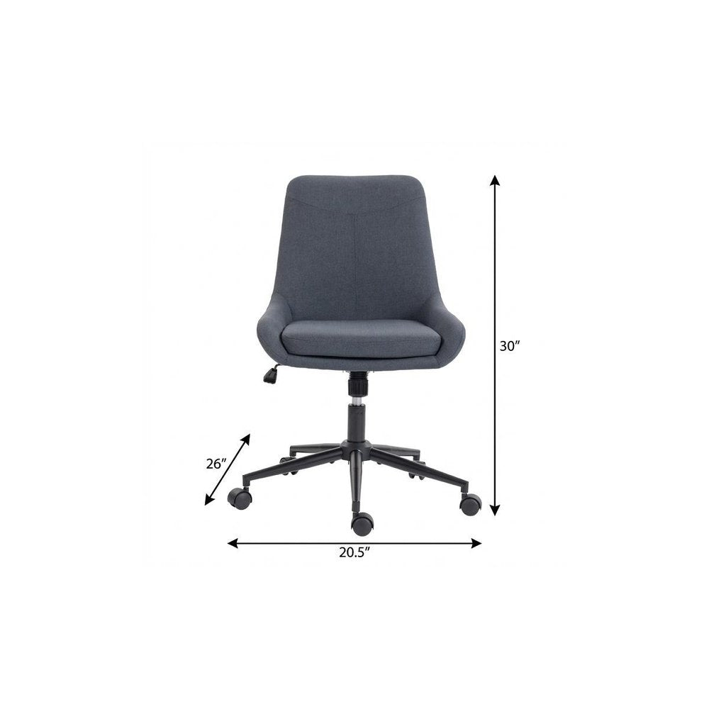 Beige And Black Adjustable Height Swivel Rolling Office Chair