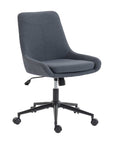 Beige And Black Adjustable Height Swivel Rolling Office Chair