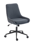Beige And Black Adjustable Height Swivel Rolling Office Chair