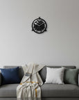 15" Black Iron Analog Round Wall Clock
