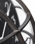 15" Black Iron Analog Round Wall Clock