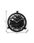15" Black Iron Analog Round Wall Clock