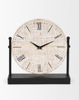 10" Black Iron And Solid Wood Analog Square Wall Clock
