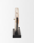 10" Black Iron And Solid Wood Analog Square Wall Clock