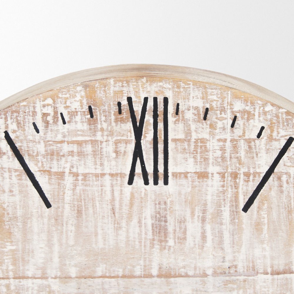 10" Black Iron And Solid Wood Analog Square Wall Clock