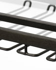 19" Black and Gunmetal Glass and Metal Rolling Kitchen Cart With Storage