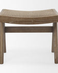 22" Black Solid Wood and Cane Bench