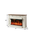 61" Black And Red Metal Electric Fireplace Insert With Mantle With LED