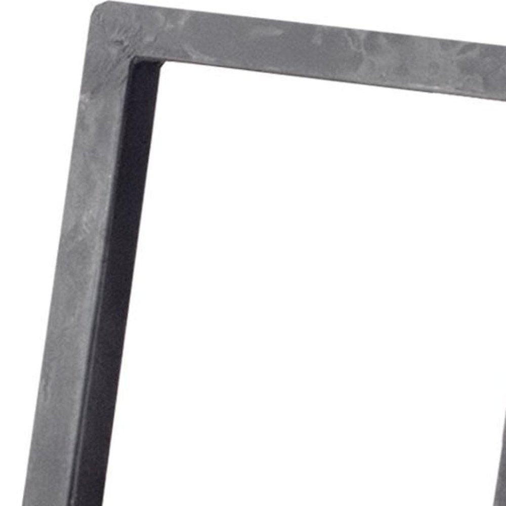 30" Gray Metal One Tier Bookcase