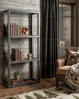 30" Gray Metal One Tier Bookcase