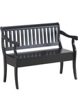 42" Black Solid Wood Storage Bench With Flip Top