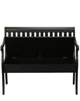42" Black Solid Wood Storage Bench With Flip Top