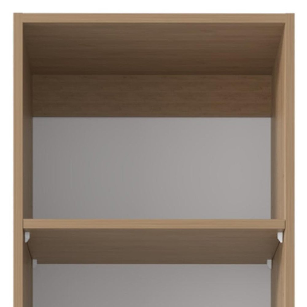 71" Natural Wood Five Tier Bookcase