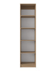 71" Natural Wood Five Tier Bookcase