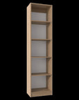 71" Natural Wood Five Tier Bookcase