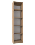 71" Natural Wood Five Tier Bookcase