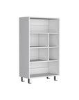 41" White Wood Six Tier Bookcase