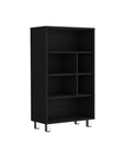 41" Black Wood Six Tier Bookcase