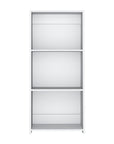 47" White Wood Three Tier Bookcase